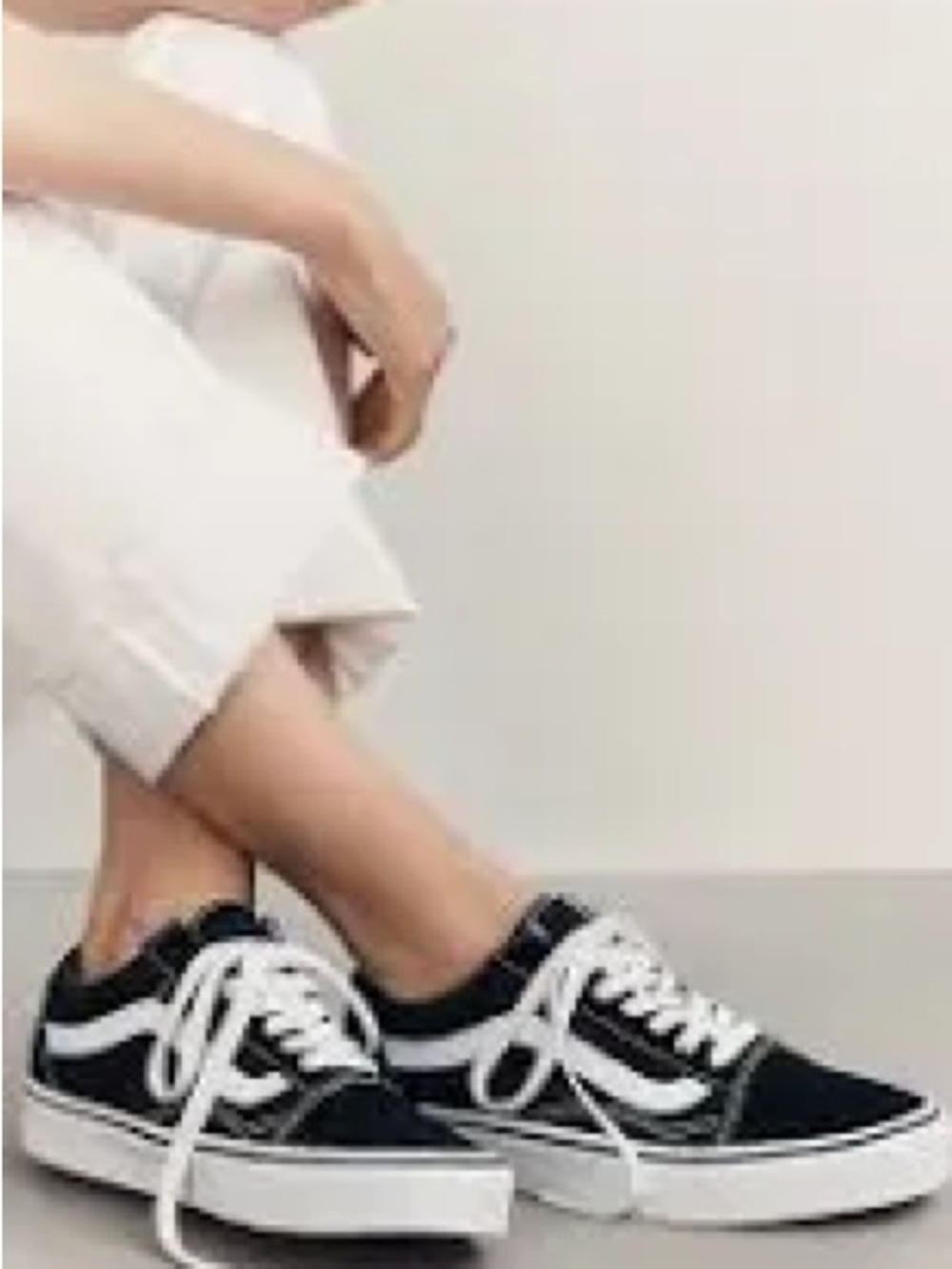 Vans Black and White Low-Top Canvas Sneakers